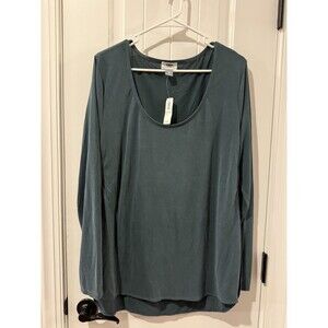 New Old Navy Women S Long Sleeve Scoop Neck Blouse Top Elegant  Blue Green